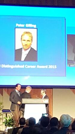 Peter Gilling accepts SIU Distinguished Career Award